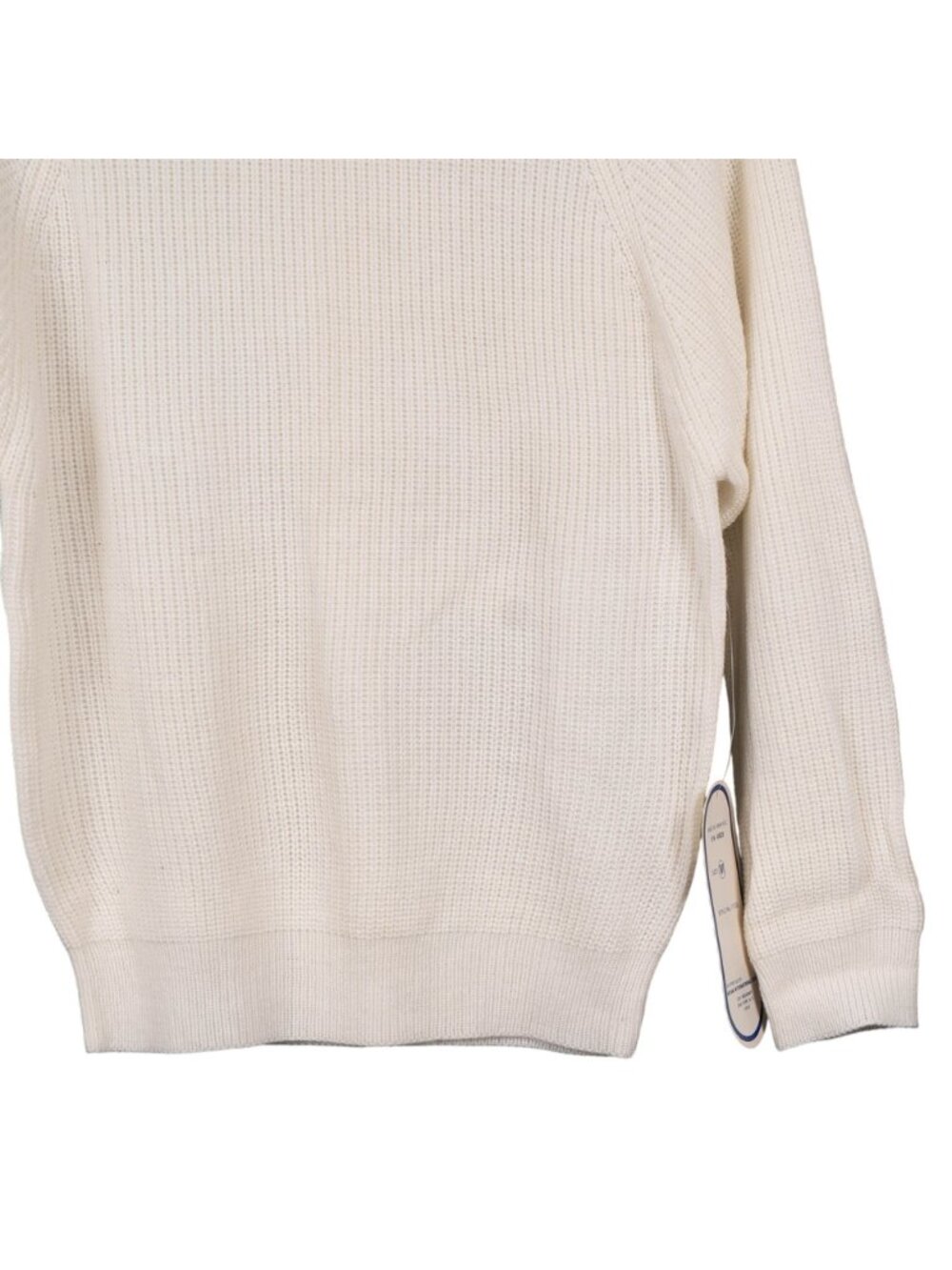 Skiva VTG Crewneck Sweater M Off White Cream 90s Knit Acrylic Raglan Preppy Cozy - Picture 3 of 7